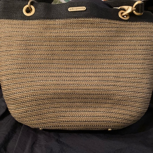 Pre-Loved Eric Javits Metallic Trim StrawTote - Neutrals Tones - Picture 4 of 5